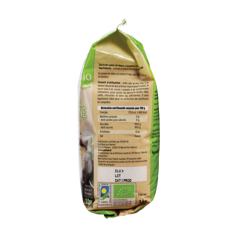 Markal -- Sucre brun de canne bio Vrac - 5 kg