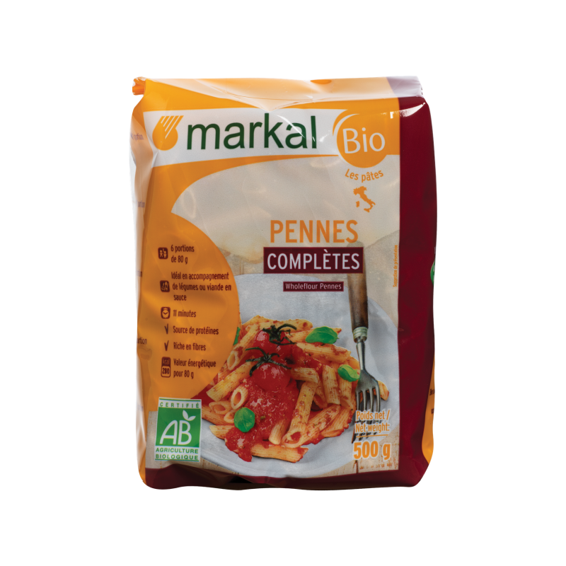 Delhaize, Bio, Pâtes, Penne, Complet, Bio, 500 gr