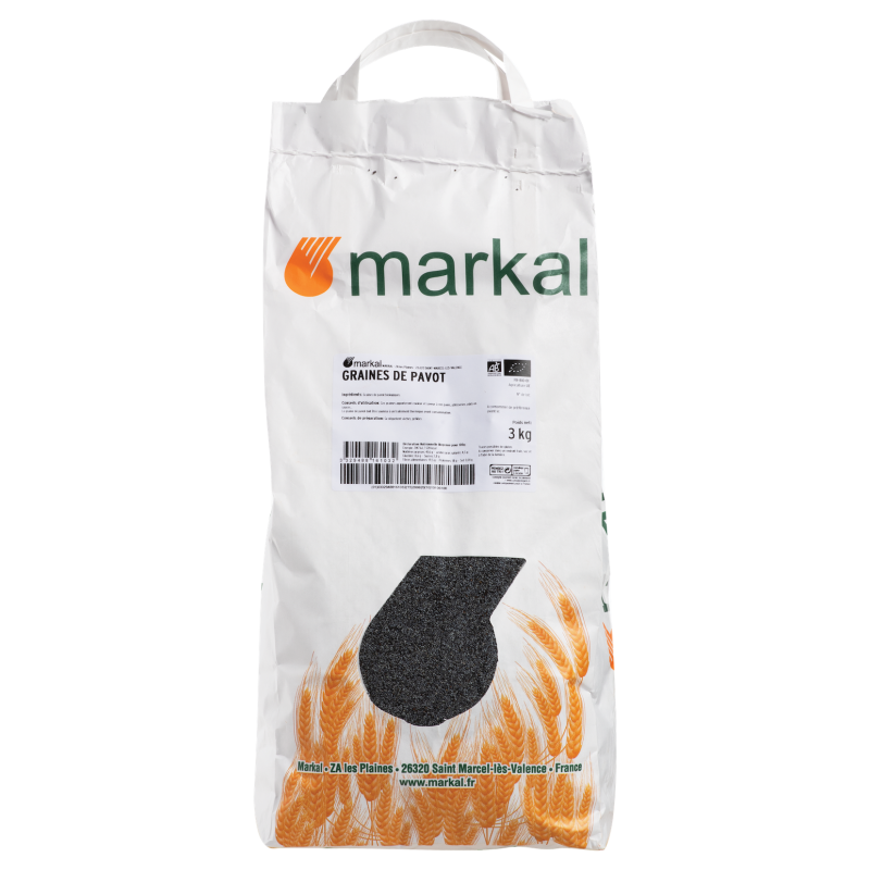 Graines de pavot BIO, 3kg, vrac BIO, Markal