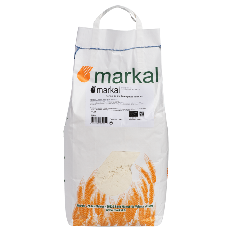 Farine de blé BIO T65, 5kg, vrac BIO, Markal